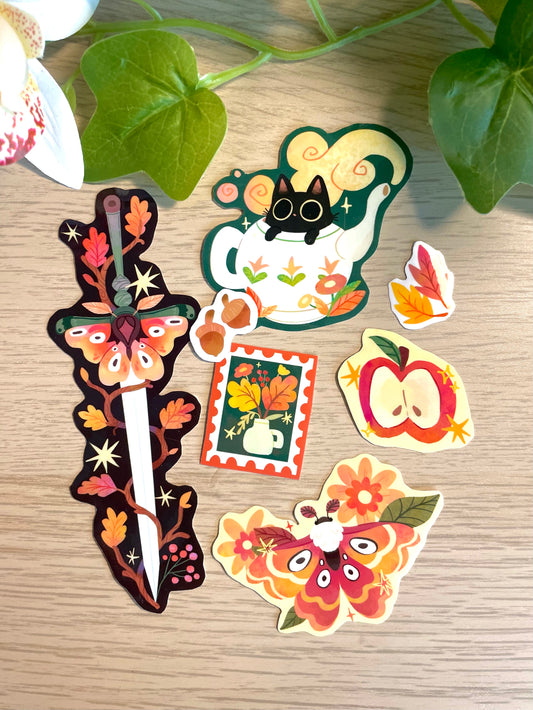 Collection de 7 stickers d’automne 🍁🍂