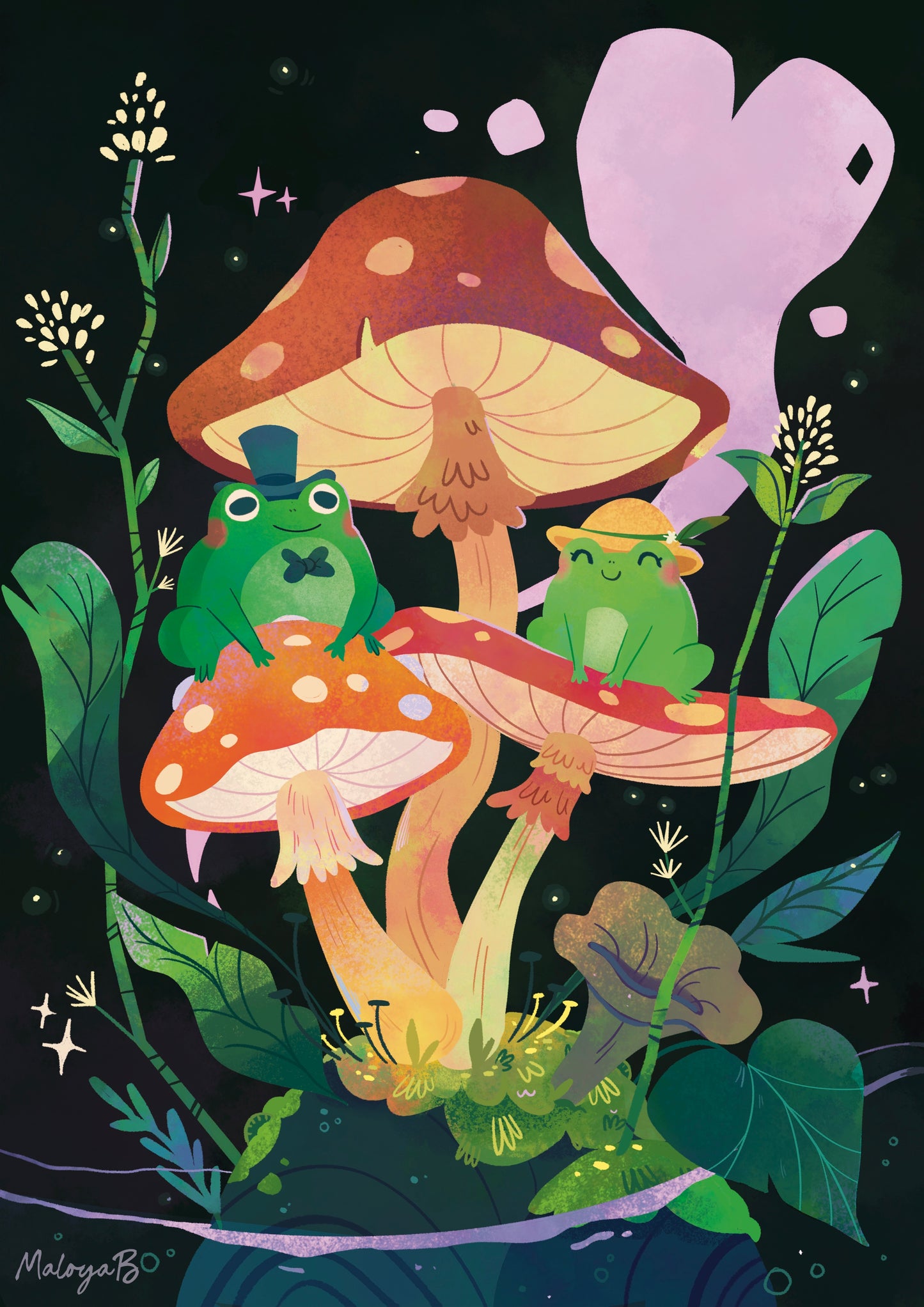Pair of frogs print