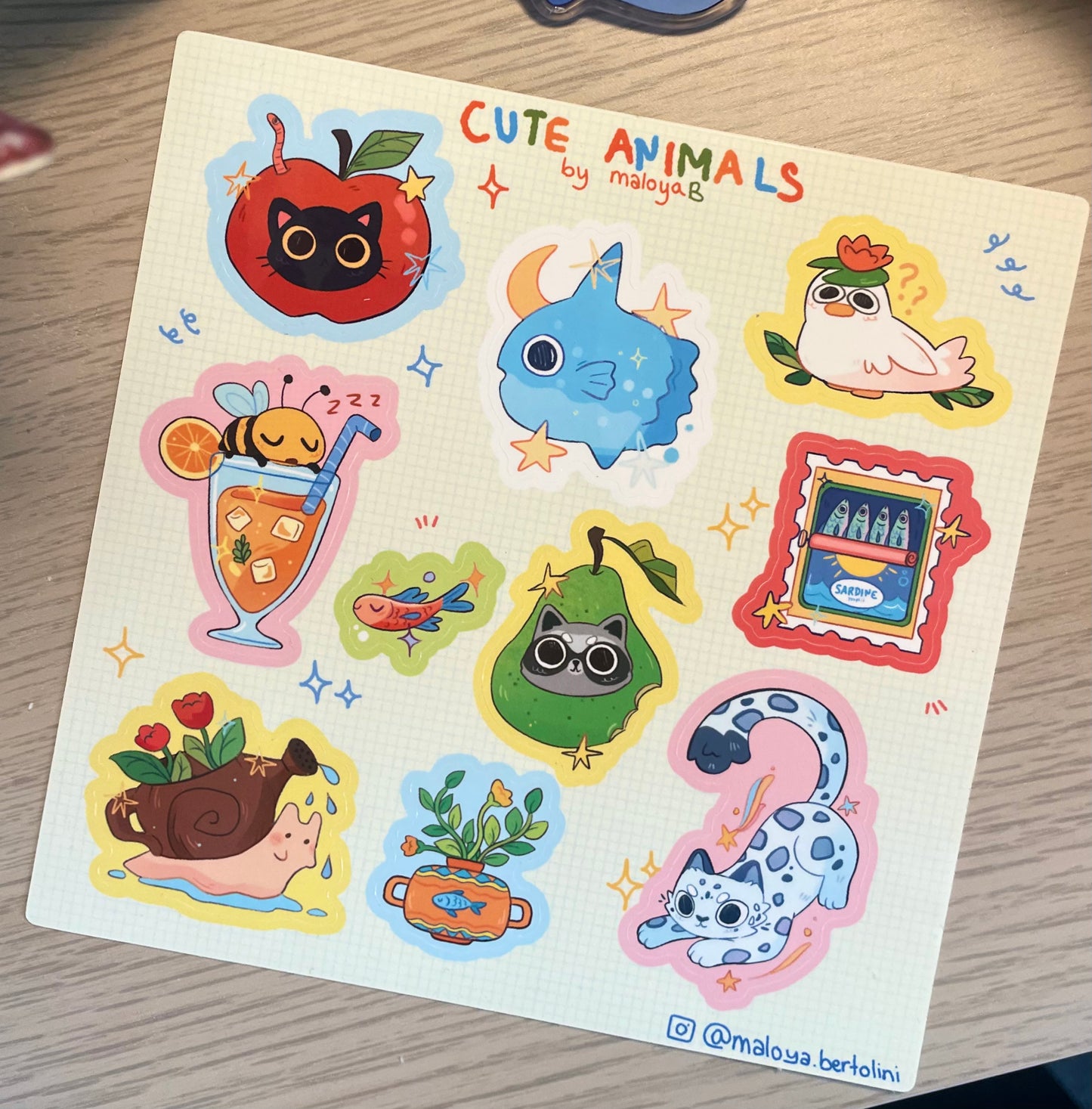 Fiche autocollant animaux