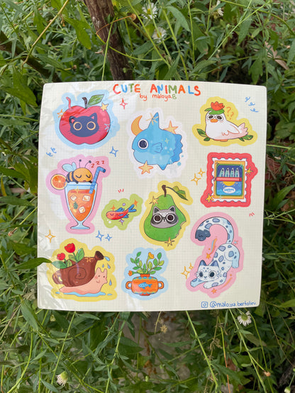 Fiche autocollant animaux